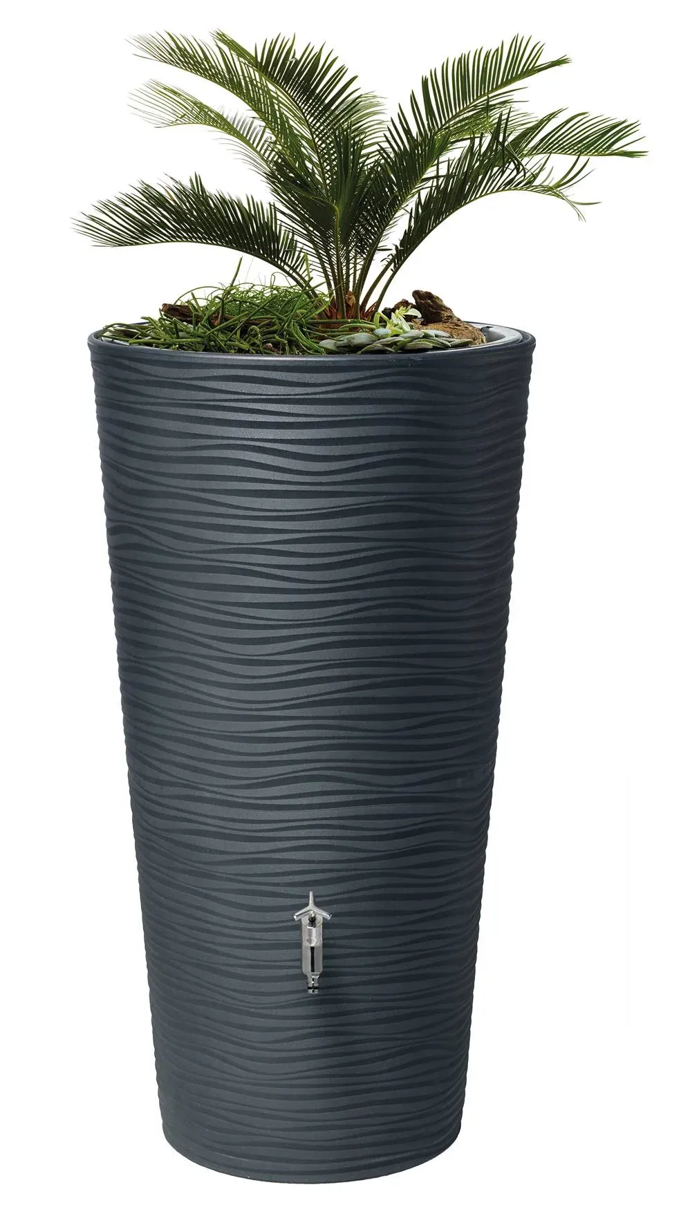 Récupérateur d'eau avec bac à fleurs et accessoires 210 L, Natura