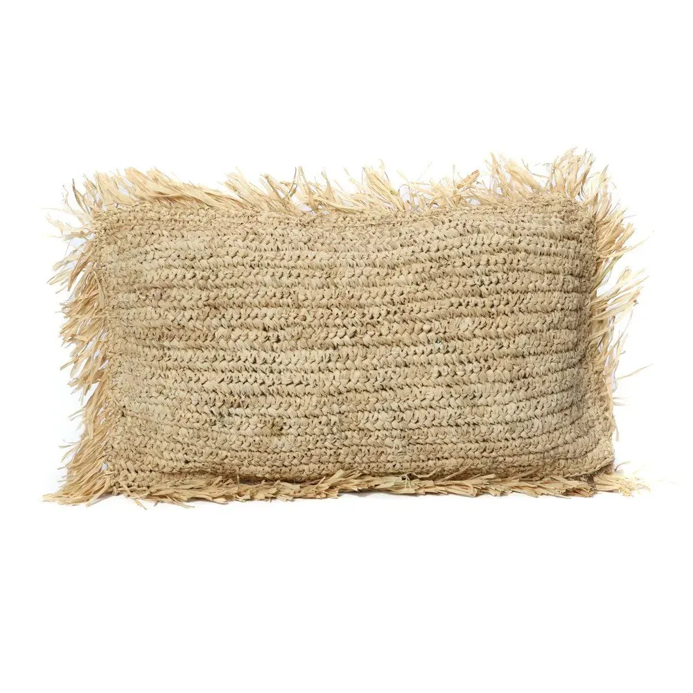 Coussin Bohème Chic Naturel en Raphia