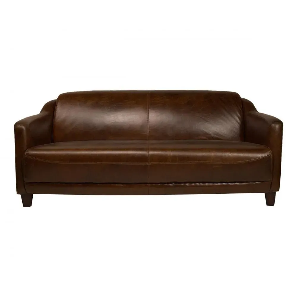 Canapé en cuir cigare 3 places Milord Vintage