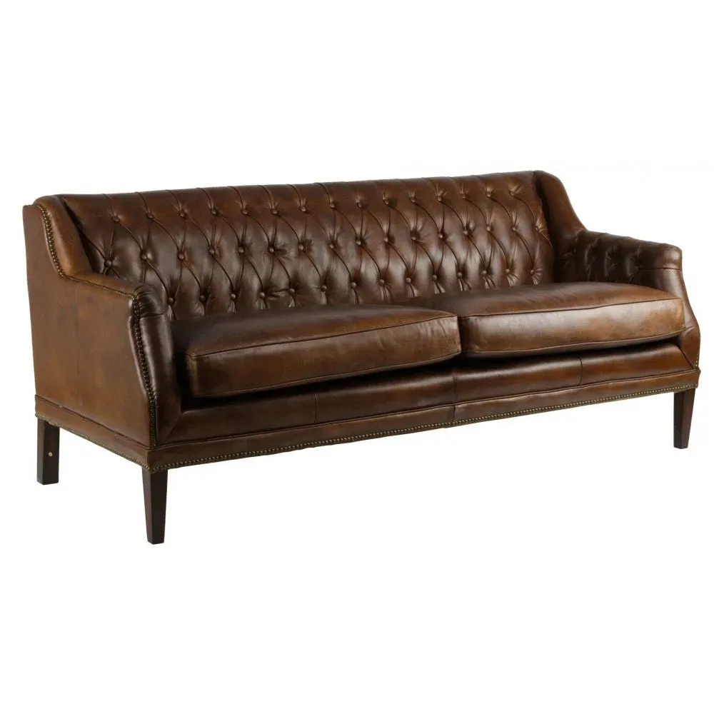 Canapé 3 places marron cuir Le Dandy  Vintage