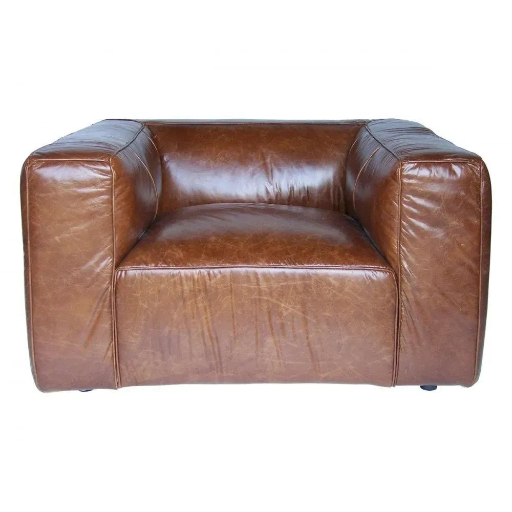 Canapé Marron 1,5 places en Cuir Exeter Vintage