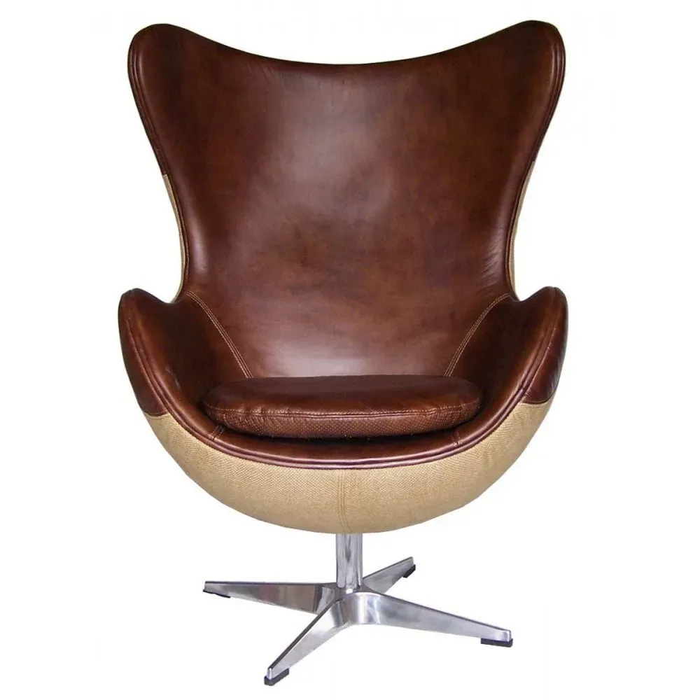 Fauteuil marron cuir Kelly  Vintage