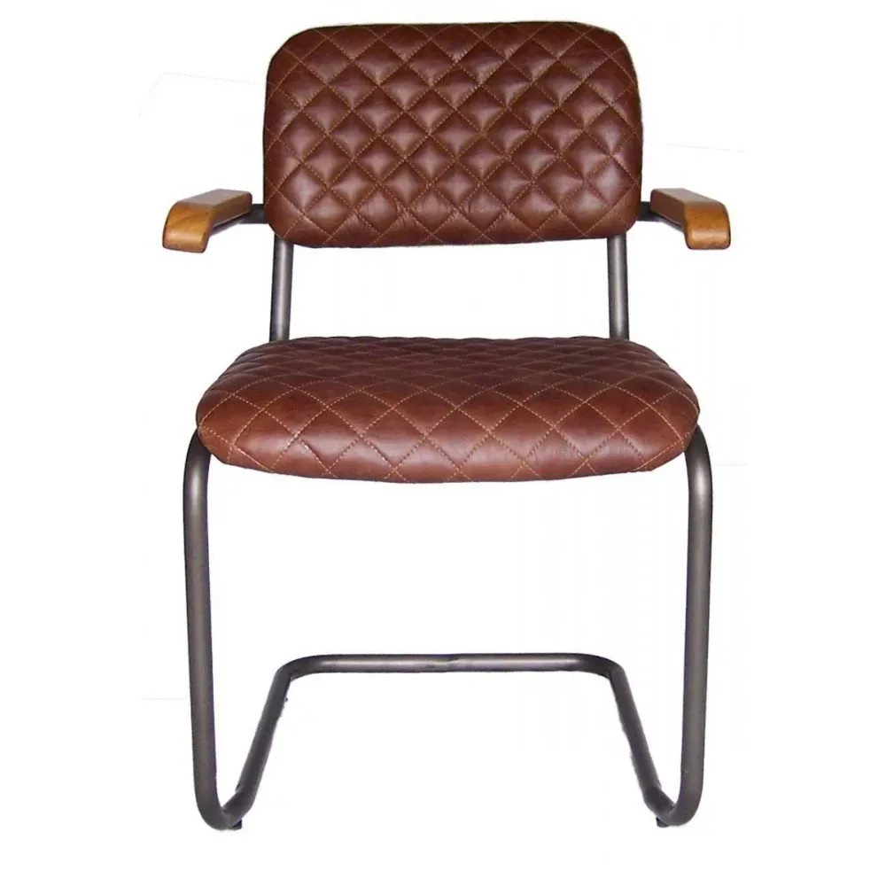 Fauteuil Cuir et Métal Vintage Kansas