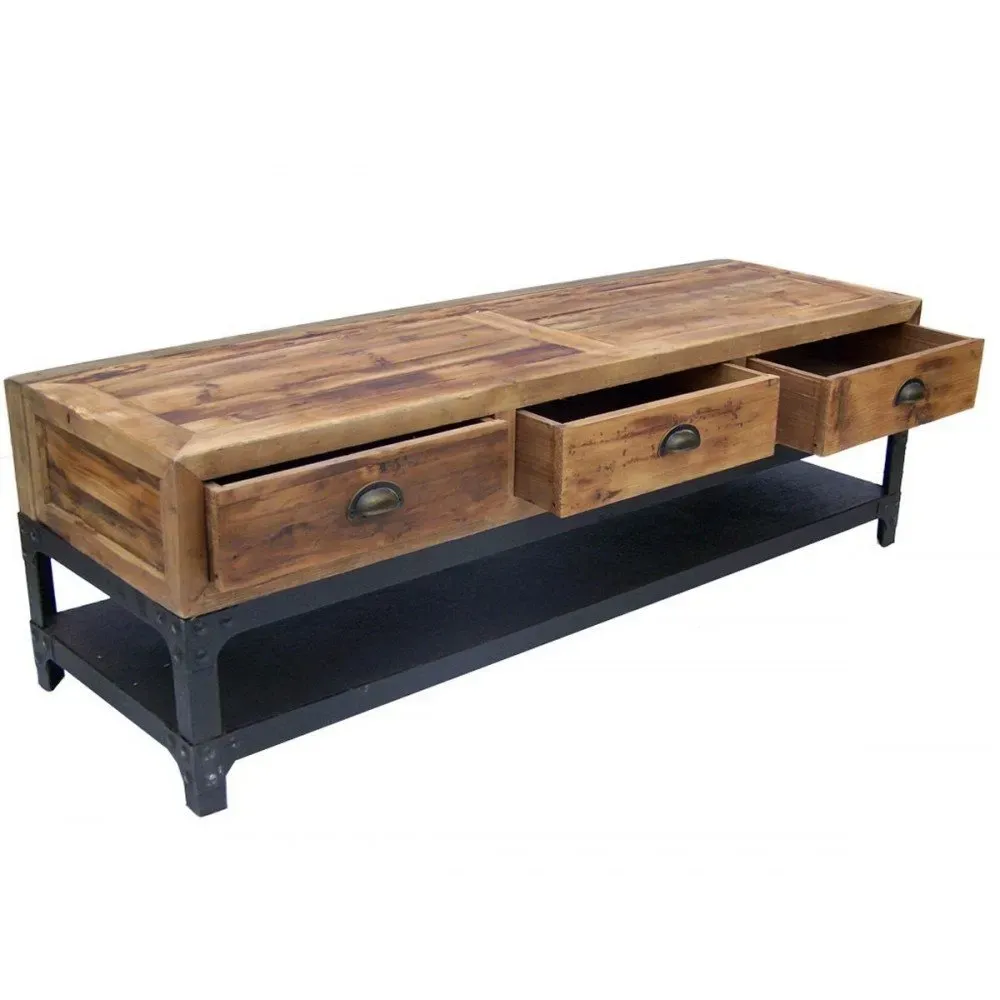 Meuble TV industriel 3 tiroirs Sullivan