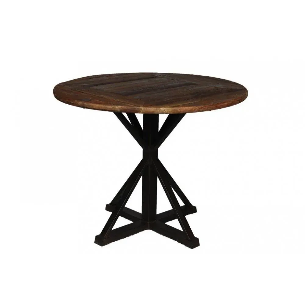 Guéridon Fer et Bois Estor Style Industriel