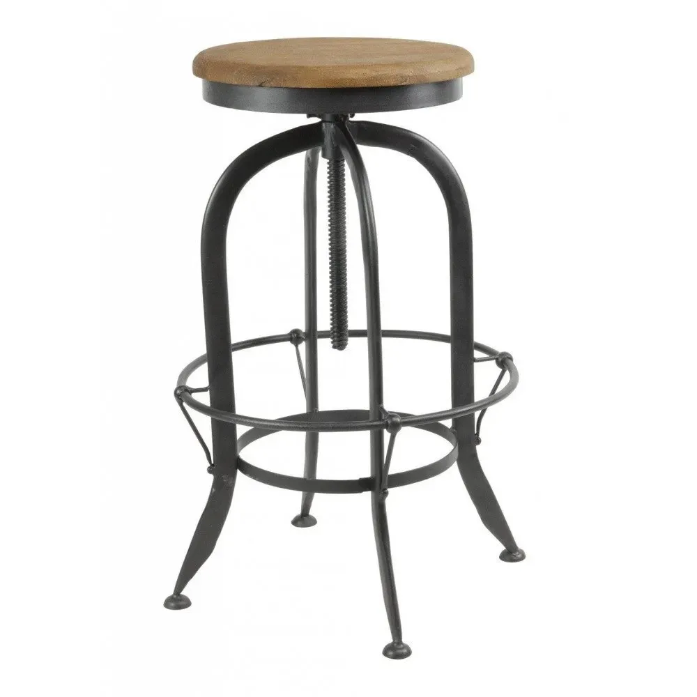 Tabouret de Bar Industriel Métal et Bois