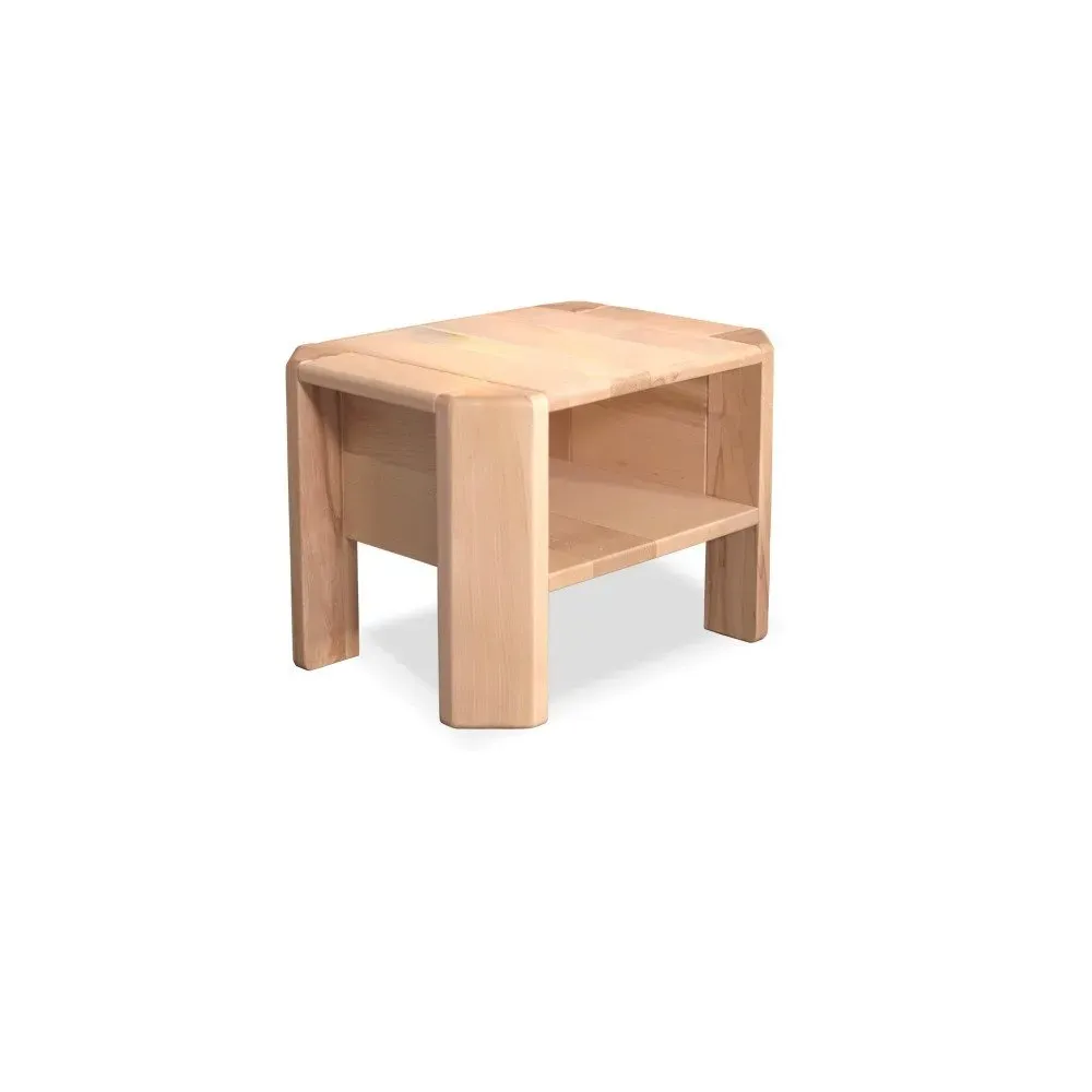 Table de Chevet Style Japandi Bois Massif Naturel Loft