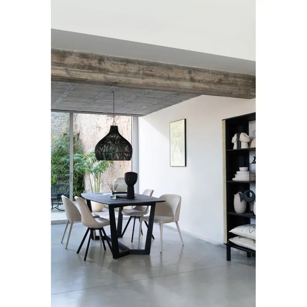 Chaise Helene Metal/Textile Beige