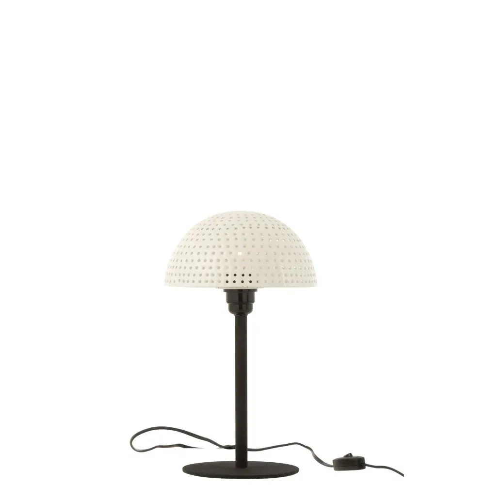 Lampe Champignon Boules Metal Brillant Blanc/Noir Small