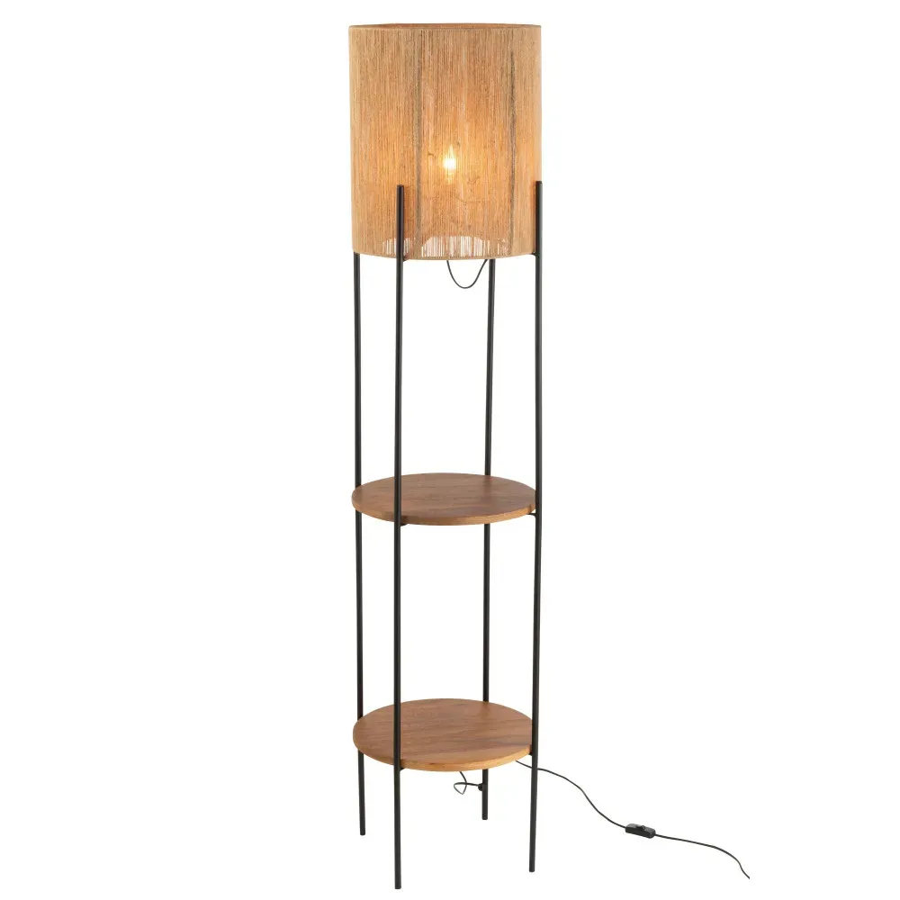 Lampe Fer/Bois Mangu Nat/Noir