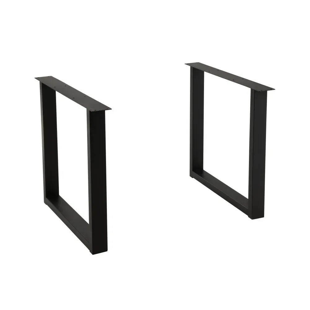 Pieds de Table Rectangle Acier Noir