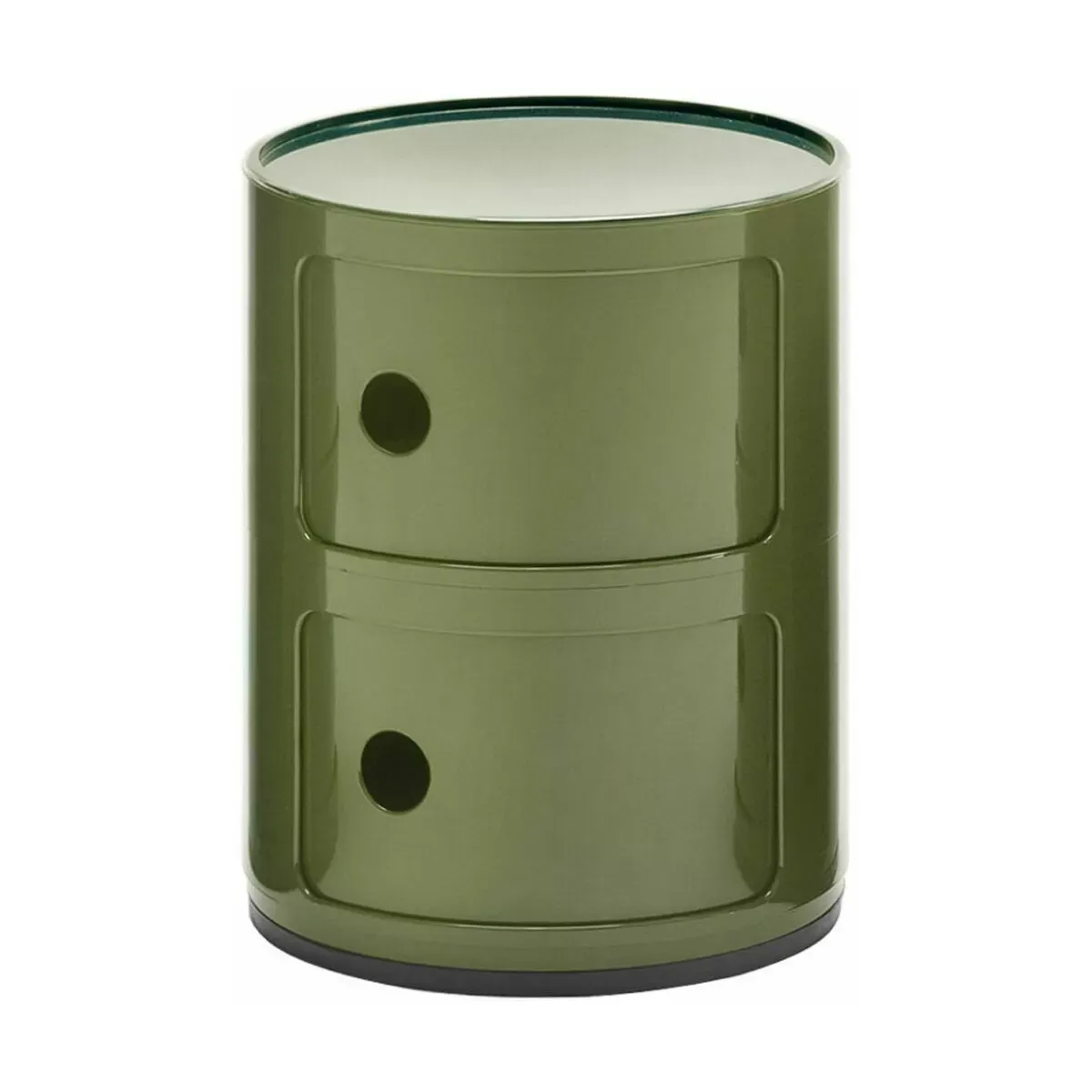 Table de chevet vert 2 tiroirs Componibili - Kartell
