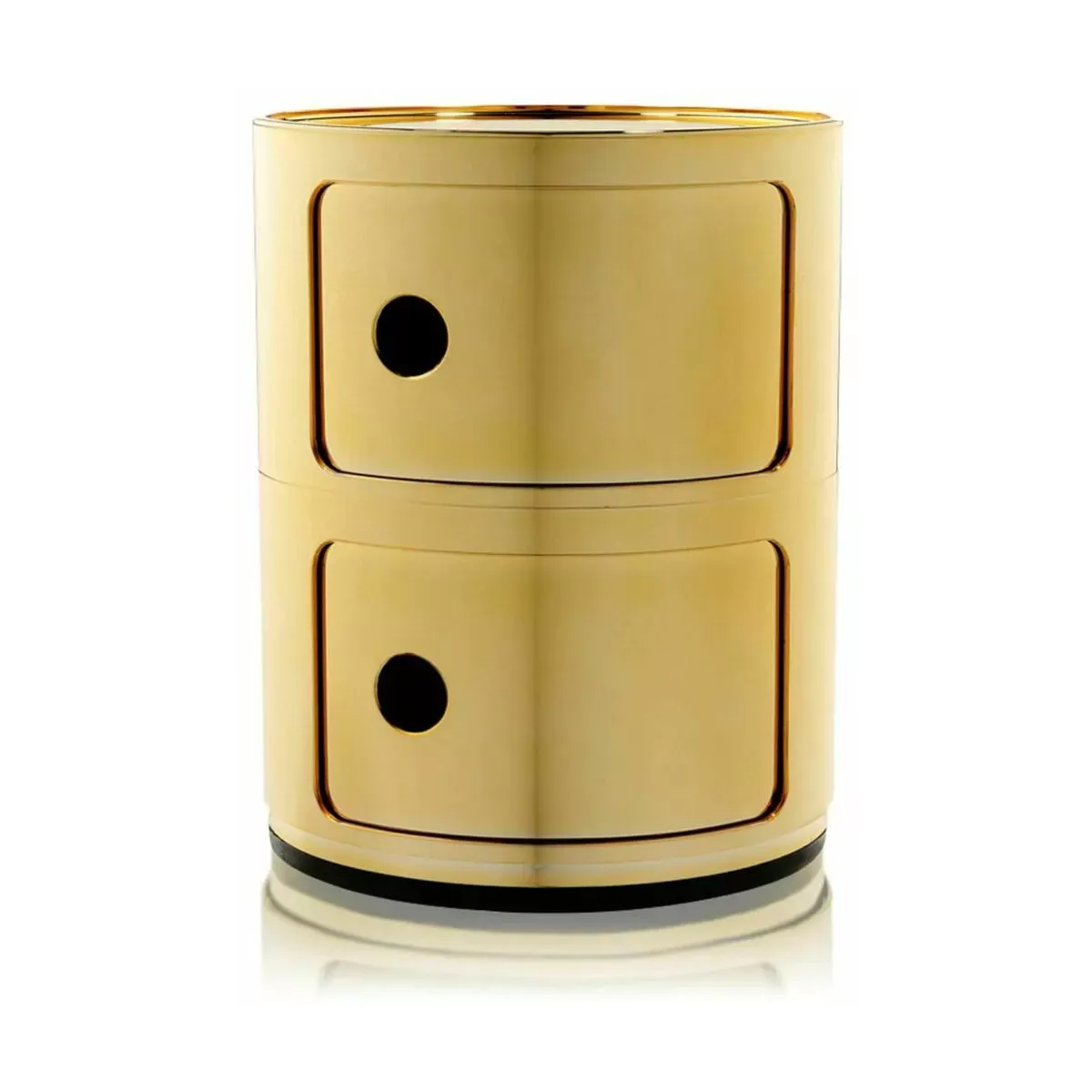 Table de chevet doré 2 tiroirs Componibili - Kartell