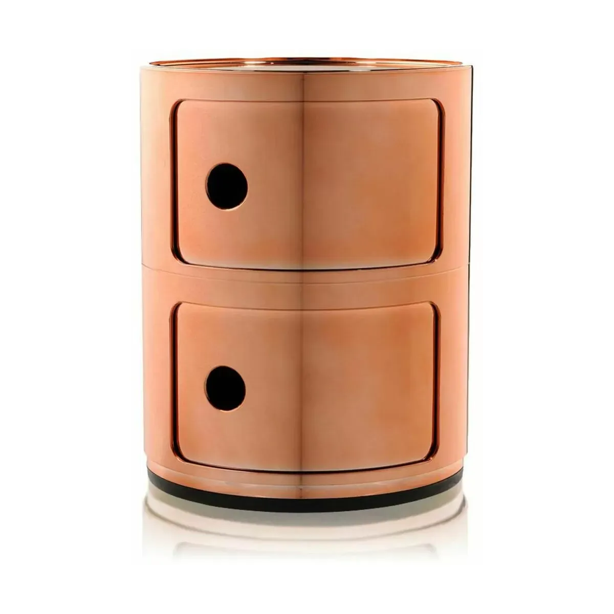 Table de chevet cuivré 2 tiroirs Componibili - Kartell