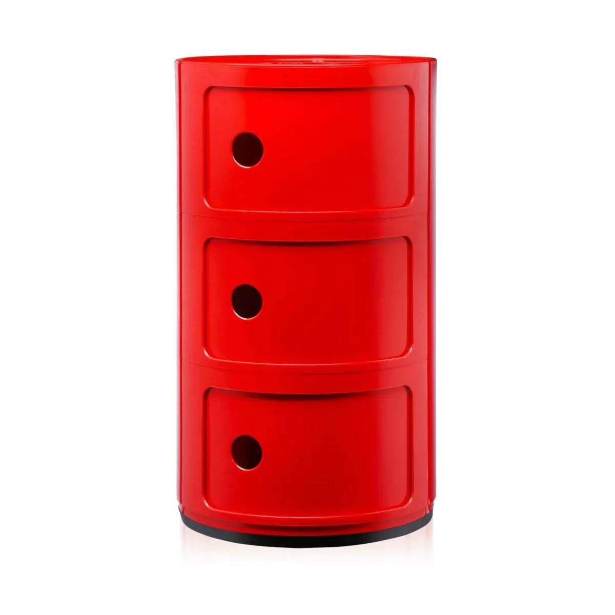 Table de chevet rouge 3 tiroirs Componibili - Kartell