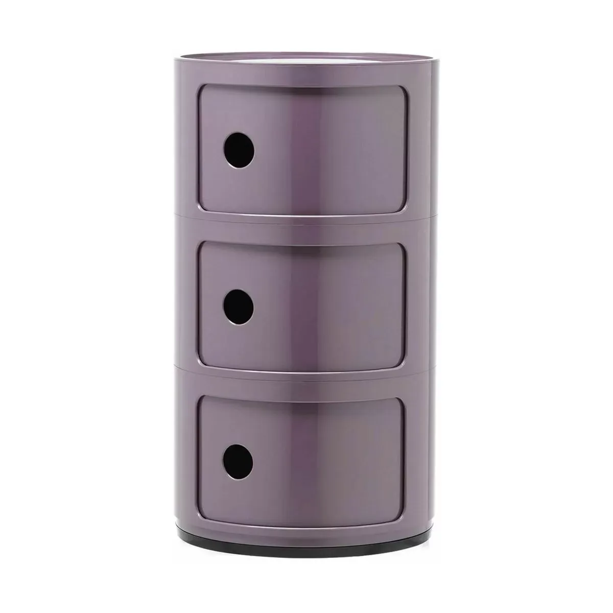 Table de chevet violet 3 tiroirs Componibili - Kartell