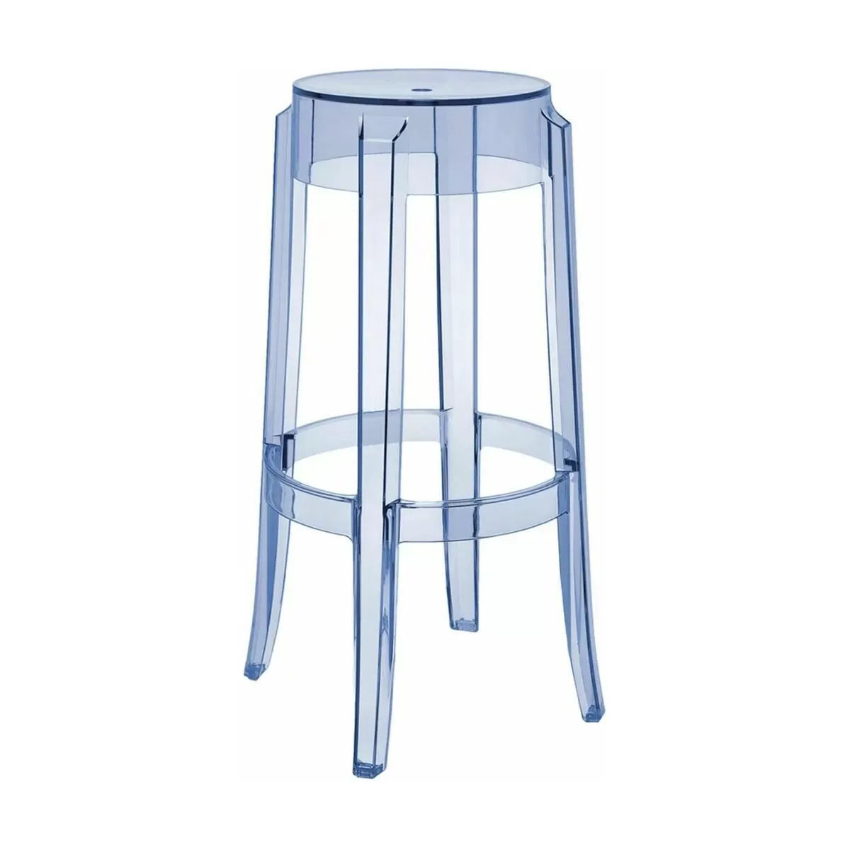 Tabouret bleu 75 cm Charles Ghost - Kartell