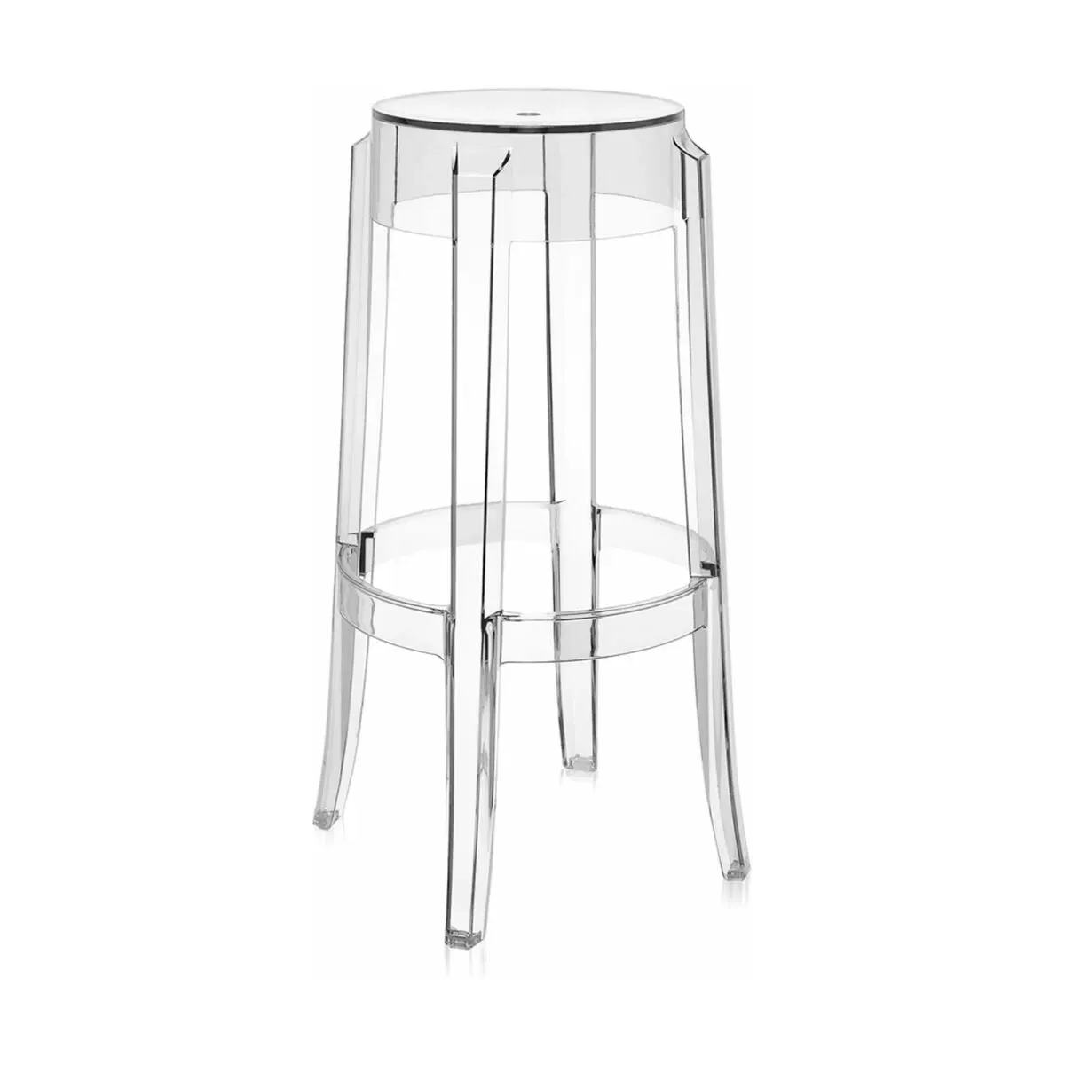 Tabouret transparent 75 cm Charles Ghost - Kartell