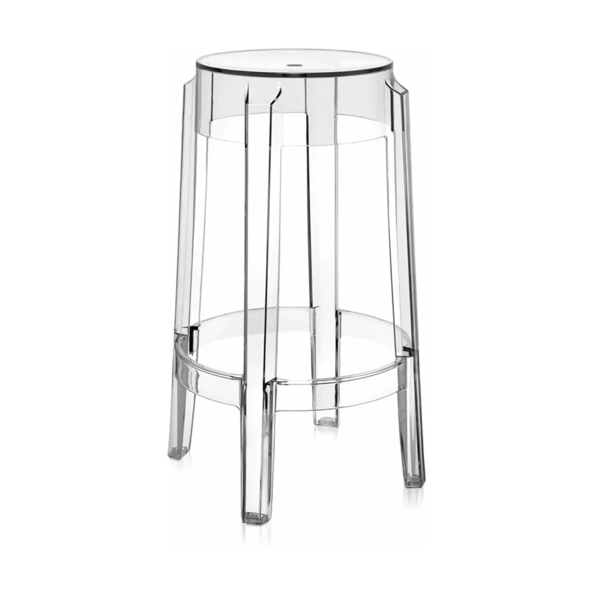Tabouret transparent 65 cm Charles Ghost - Kartell