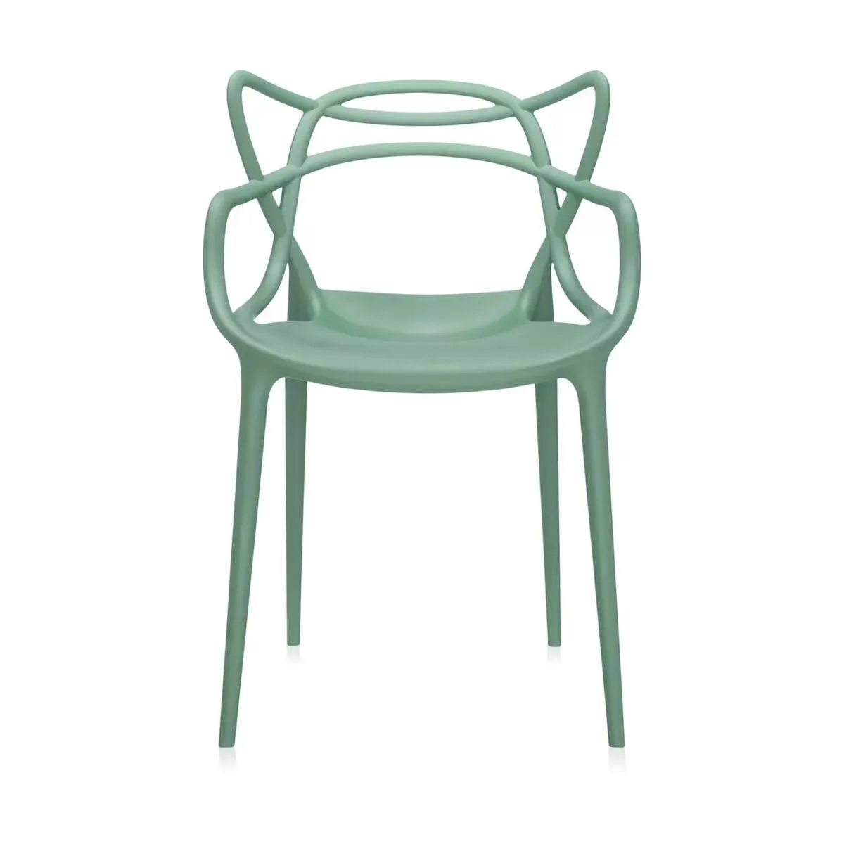 Chaise avec accoudoirs verte Masters - Kartell