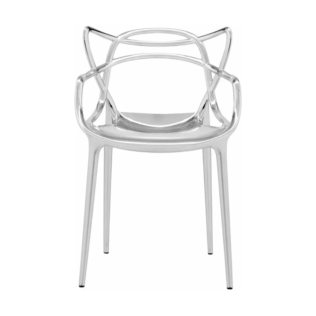 Chaise avec accoudoirs argentée Masters - Kartell