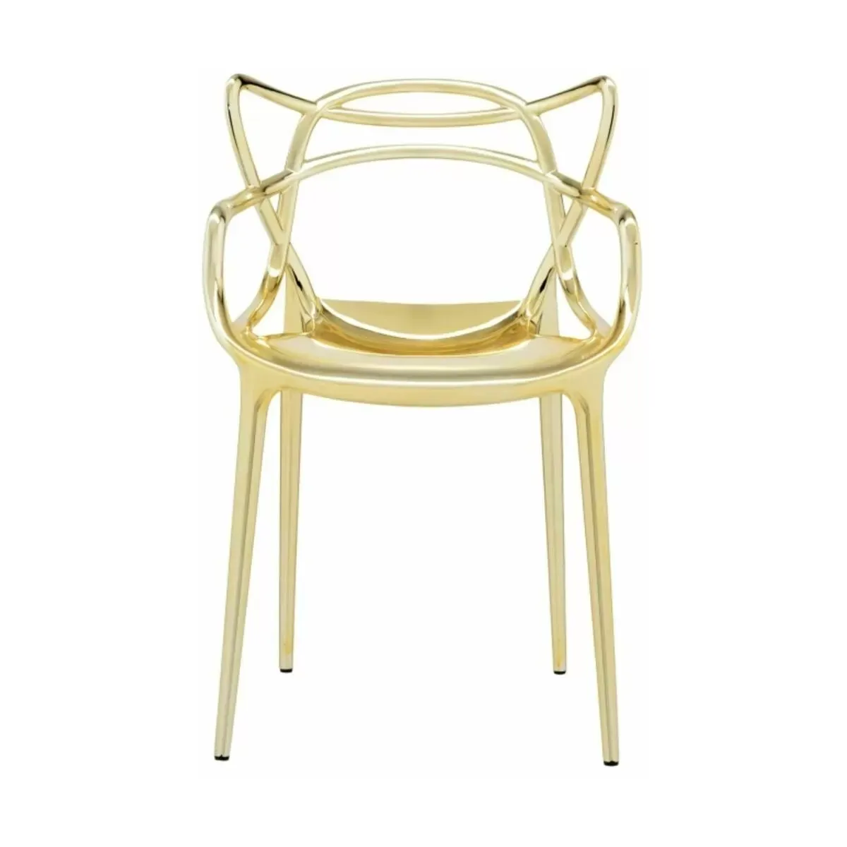 Chaise avec accoudoirs dorée Masters - Kartell