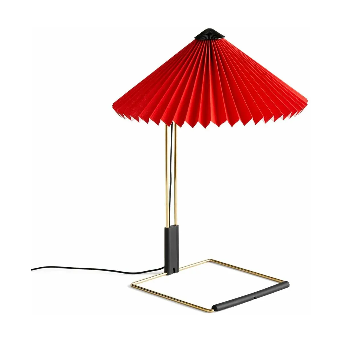 Petite lampe de table rouge et laiton Matin - HAY