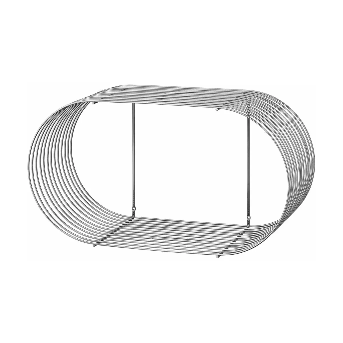 Etagère argentée en métal Curva - AYTM