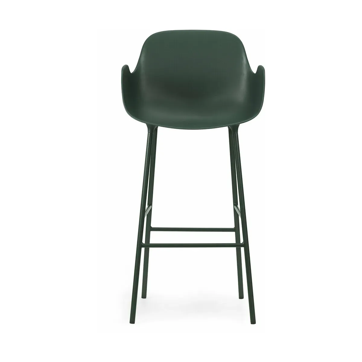Chaise de bar avec accoudoirs en acier et pp vert 75 cm Form - Normann Copenhagen