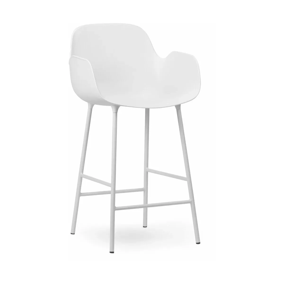 Chaise de bar avec accoudoirs en acier et pp blanc 65 cm Form - Normann Copenhagen