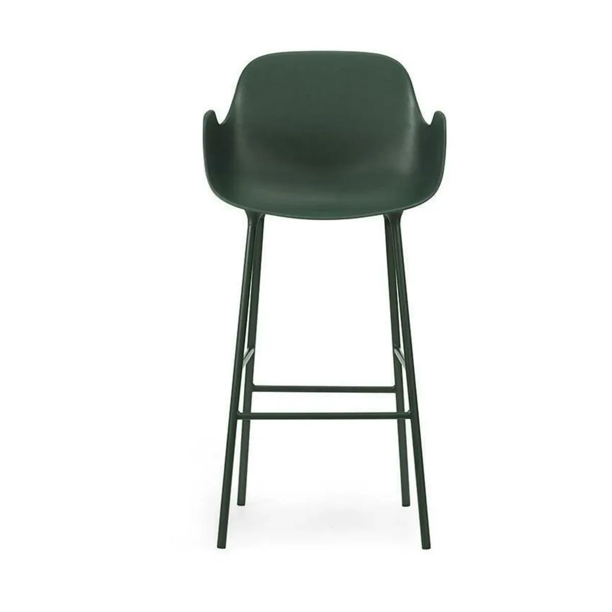 Chaise de bar avec accoudoirs en acier et pp vert 65 cm Form - Normann Copenhagen