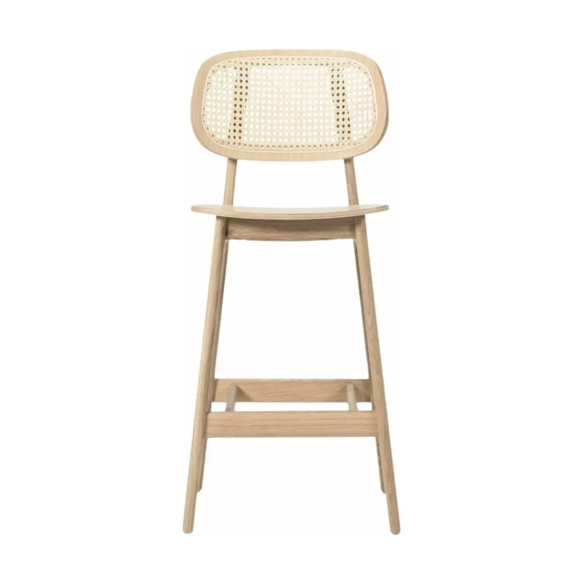 Chaise de bar en cannage et chêne naturel 100 cm Titus - Vincent Sheppard