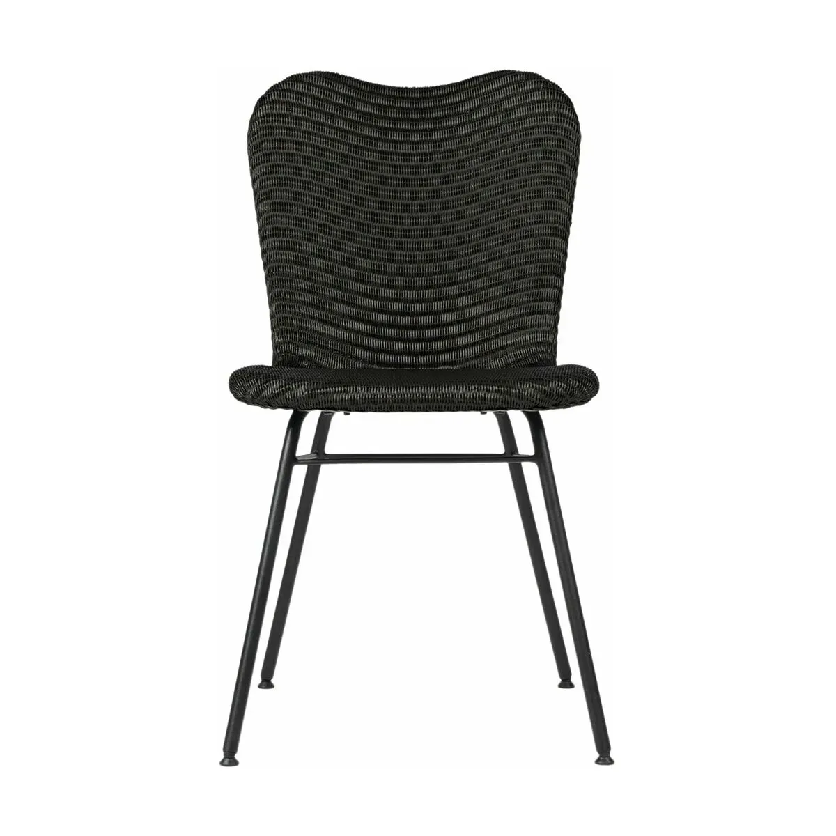 Chaise tressée et piètement acier noire Lily - Vincent Sheppard