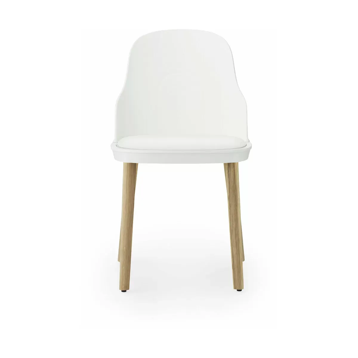 Chaise à l'assise en tissu canvas blanc et au piètement en chêne Allez blanc - Norman