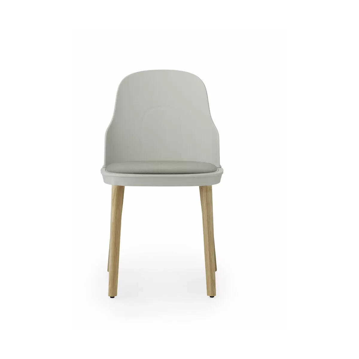 Chaise à l'assise en tissu canvas gris chaud et piètement en chêne Allez Warm Grey -