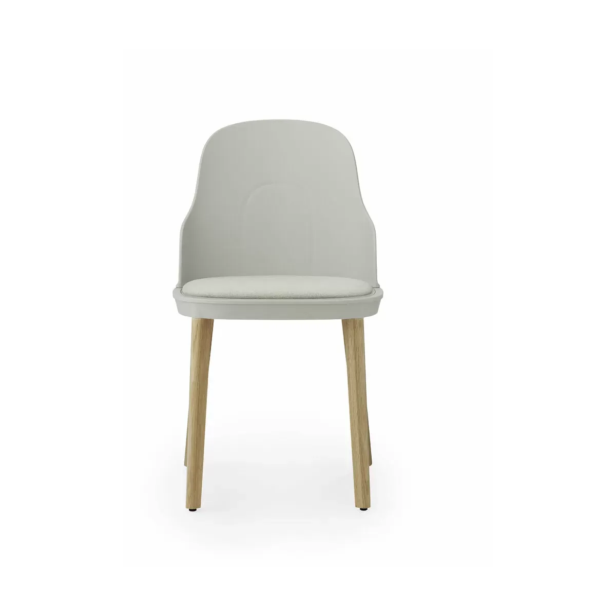 Chaise à l'assise en tissu MLF gris chaud et au piètement en chêne Allez Warm Grey -