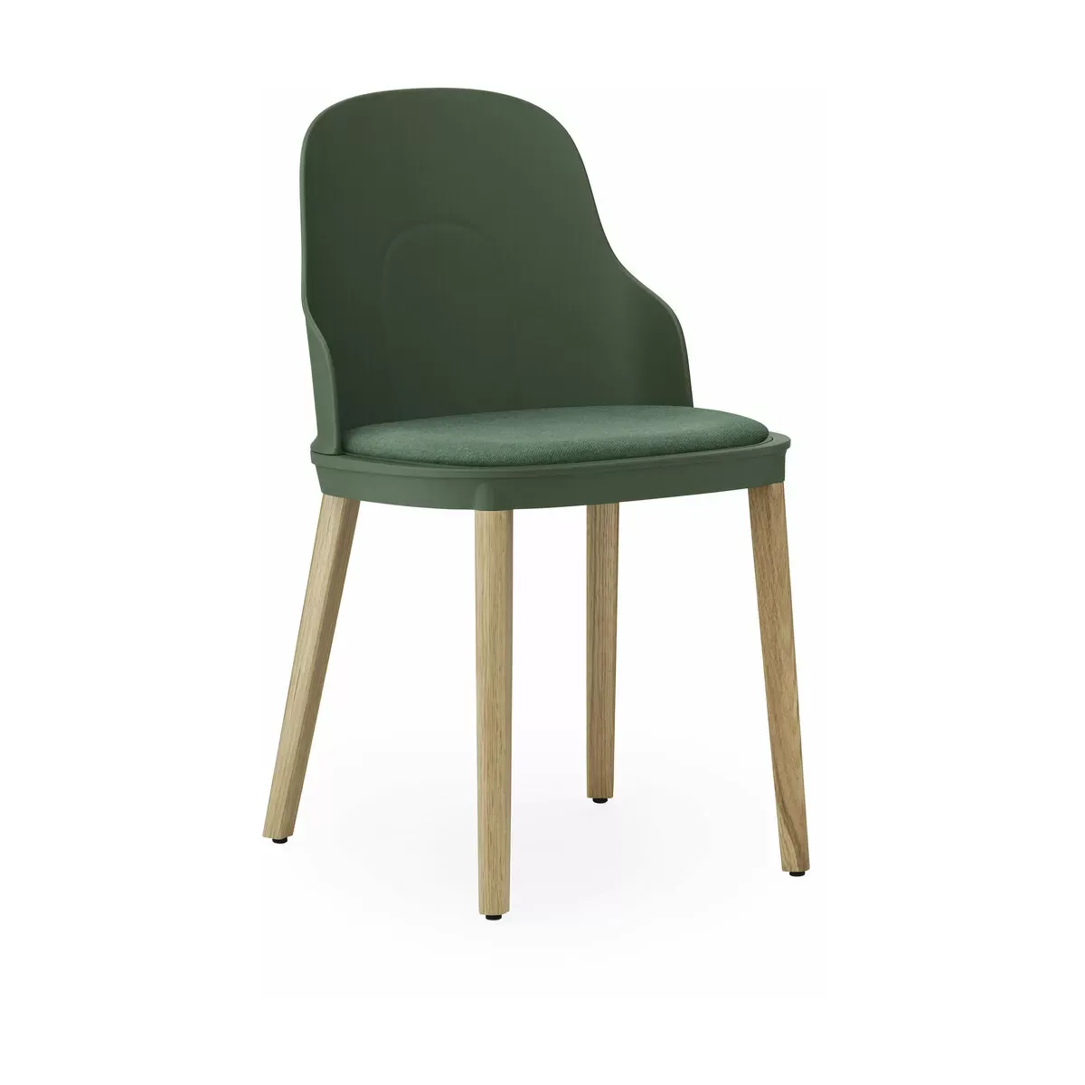 Chaise à l'assise en tissu MLF vert parc et au piètement en chêne Allez Park vert - N