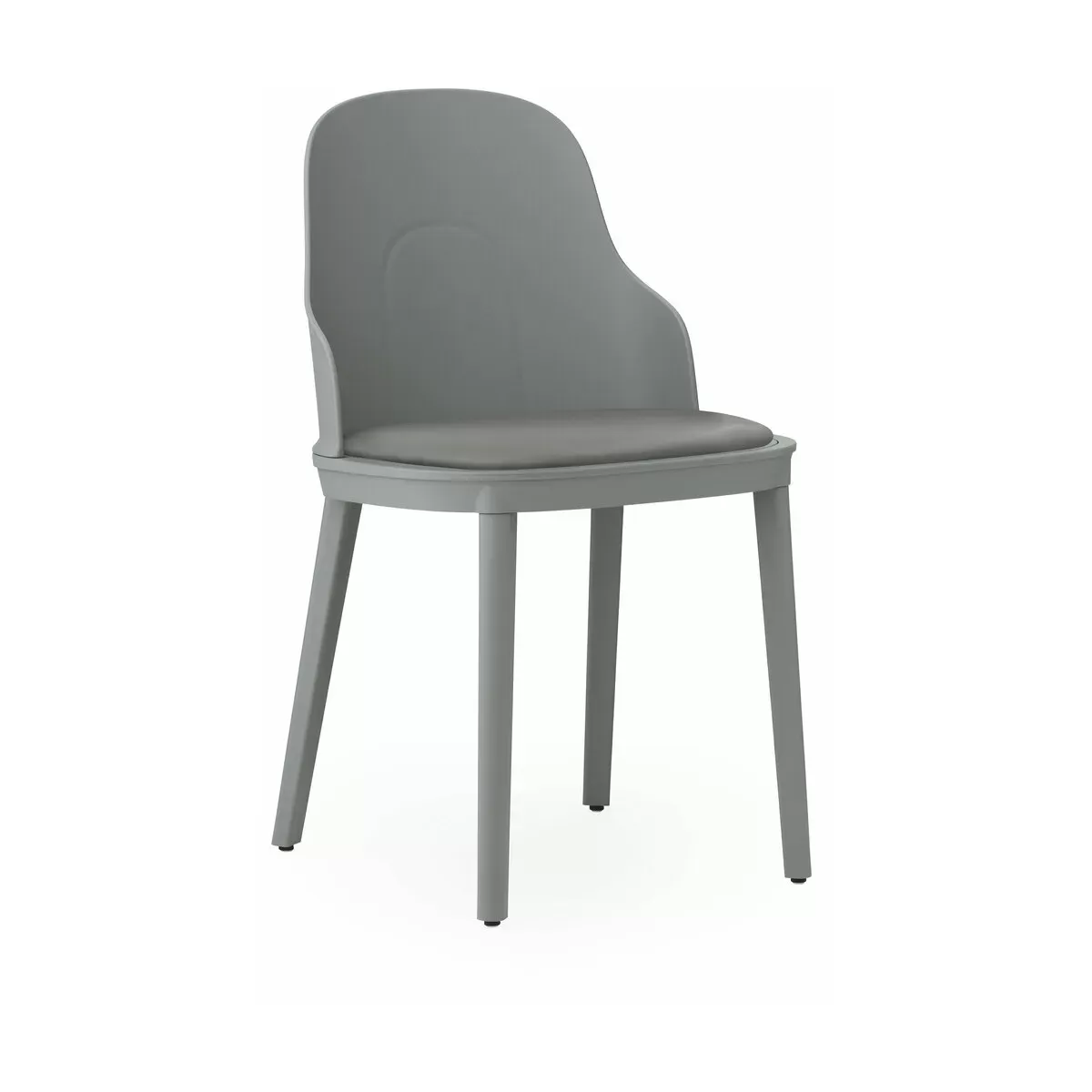 Chaise en polypropylène à l'assise en cuir gris Allez Grey - Normann Copenhagen