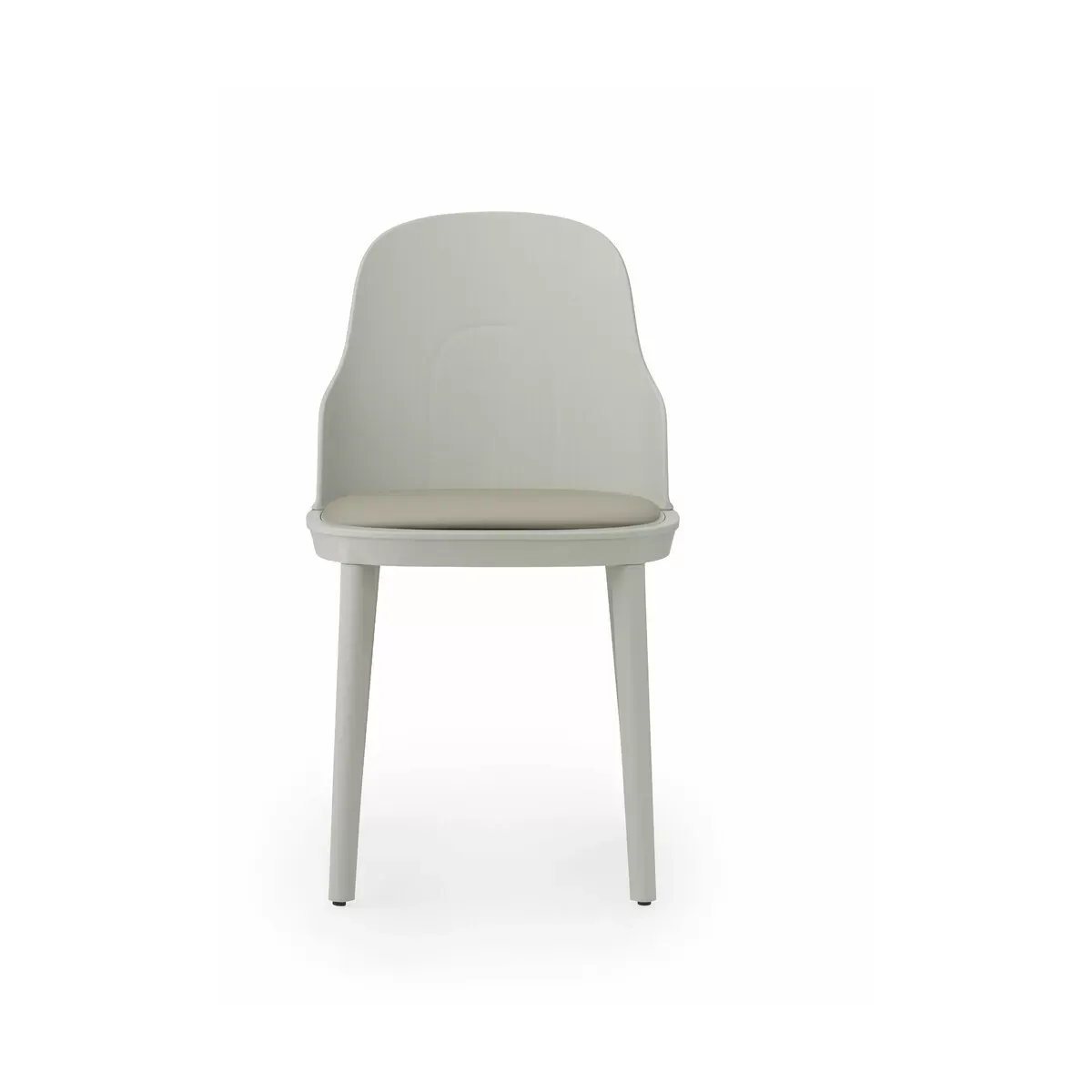 Chaise en polypropylène à l'assise en cuir gris chaud Allez Warm Grey - Normann Copen