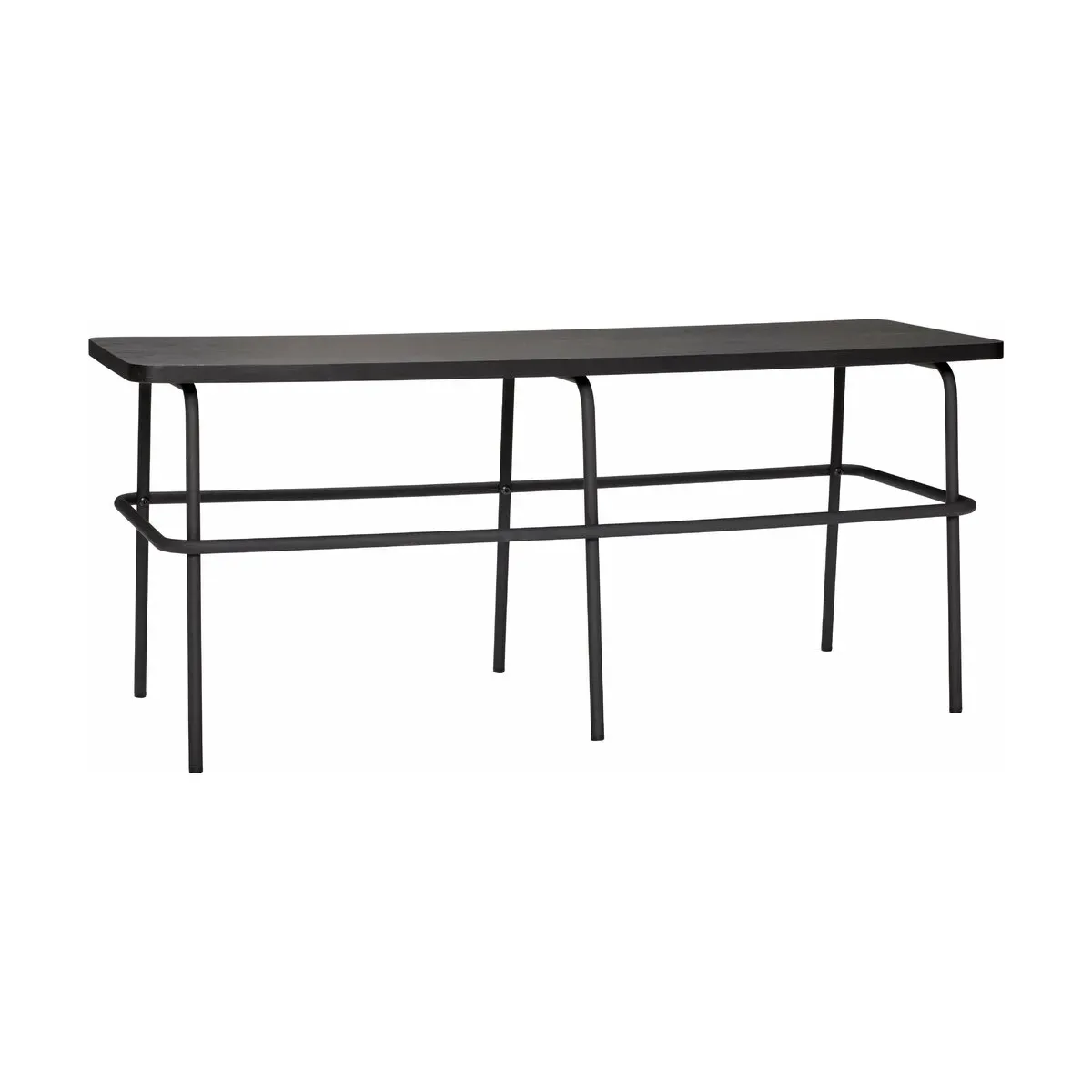 Banc noir en bois de frêne et métal - Hübsch