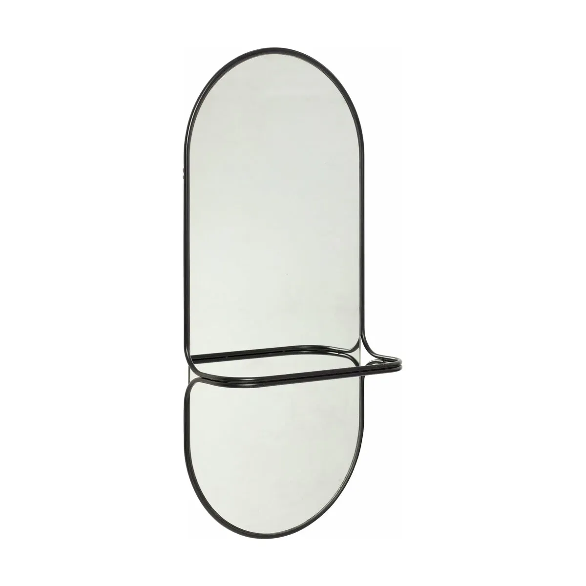 Miroir en métal noir muni d'une anse - Hübsch