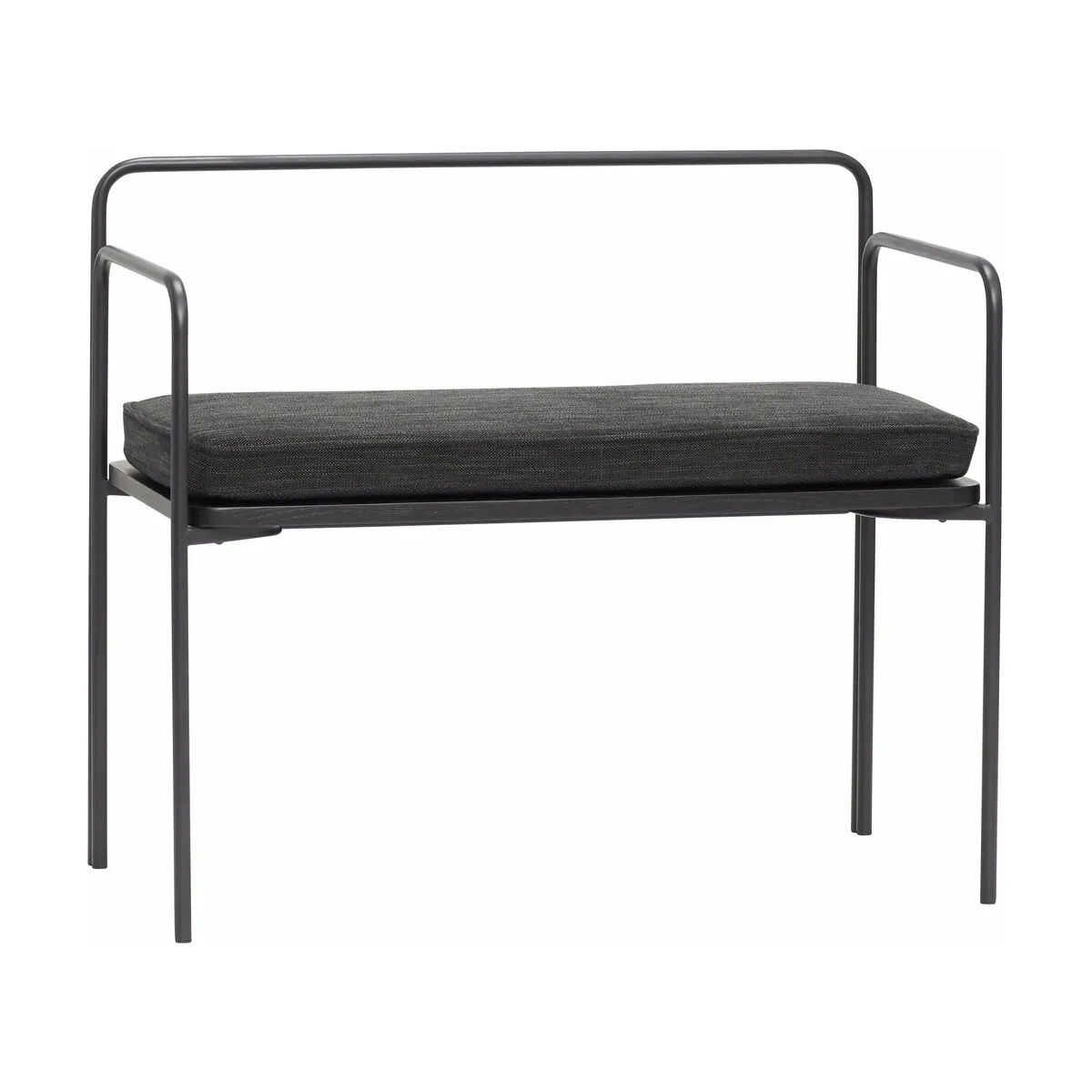 Banc en tissu noir  et métal  - Hübsch