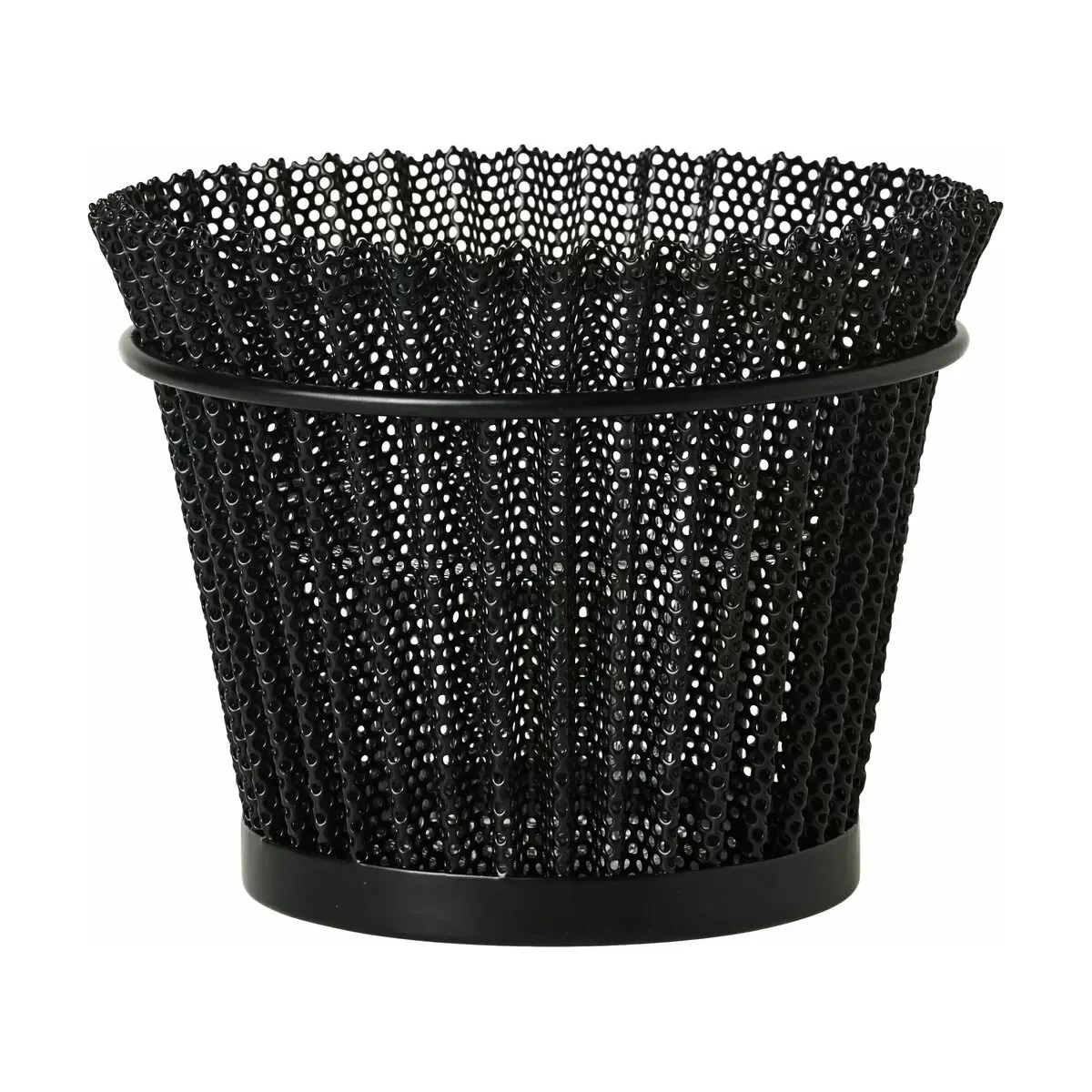 Pot de fleurs en tôle perforée noire 15 cm Matégot - Gubi