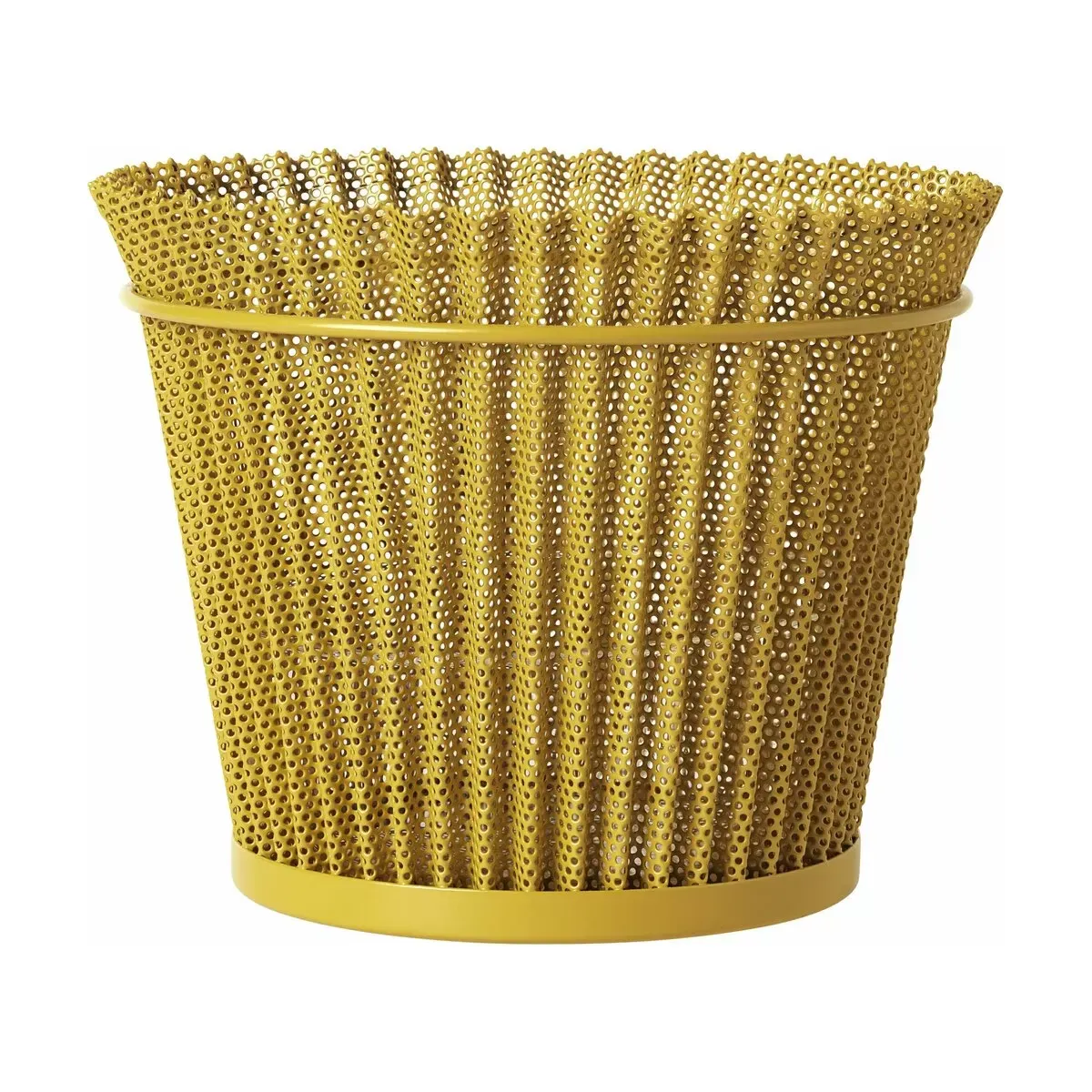 Pot de fleurs en tôle perforée moutarde 21 cm Matégot - Gubi