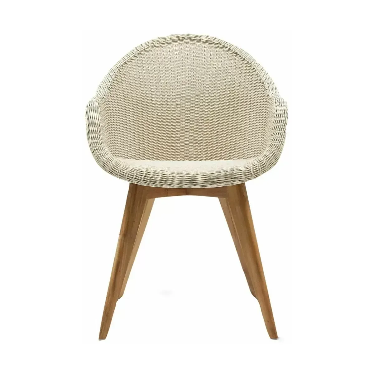 Chaise de repas extérieur teck massif blanc cassé Edgard - Vincent Sheppard
