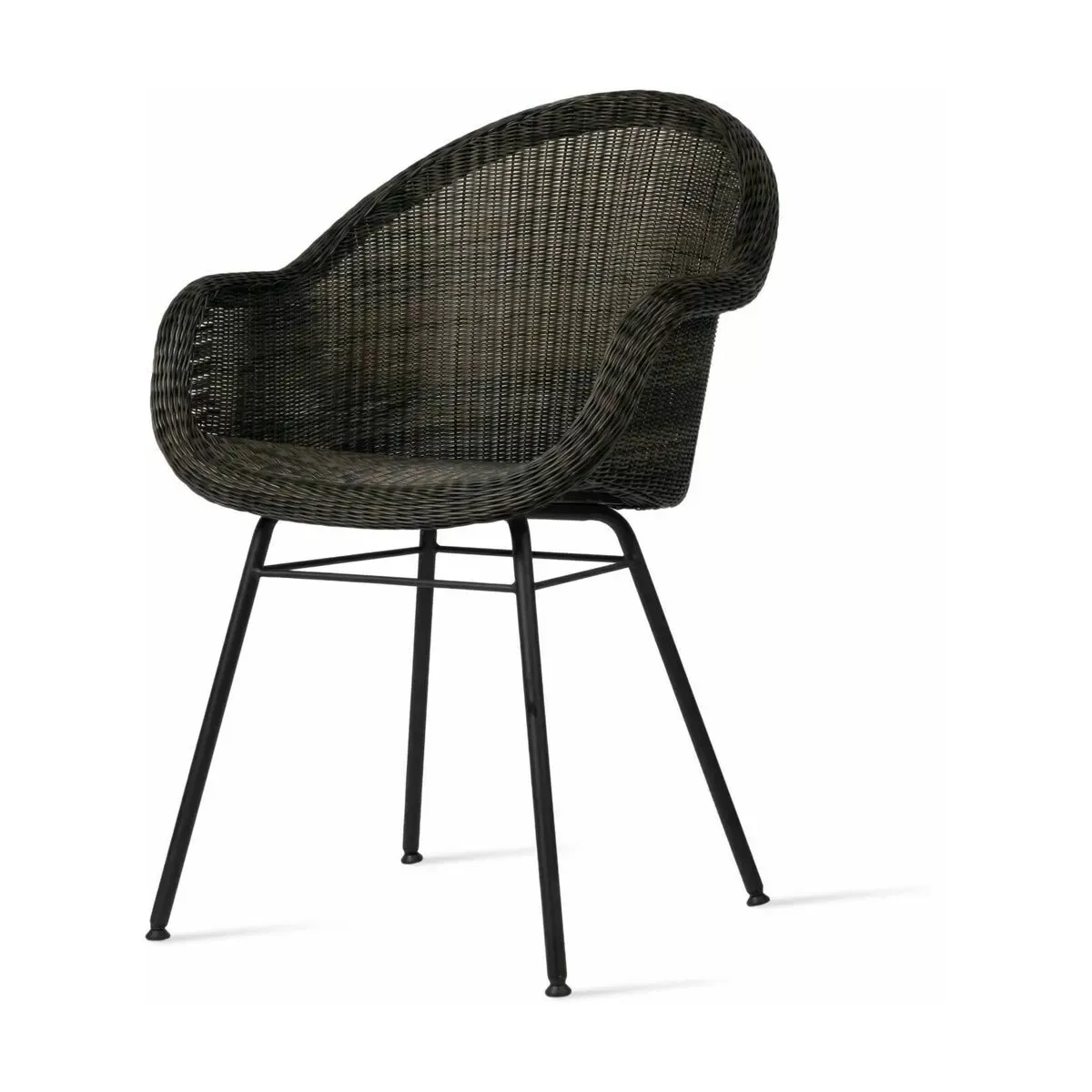 Chaise de repas extérieur acier noir mocca Edgard - Vincent Sheppard