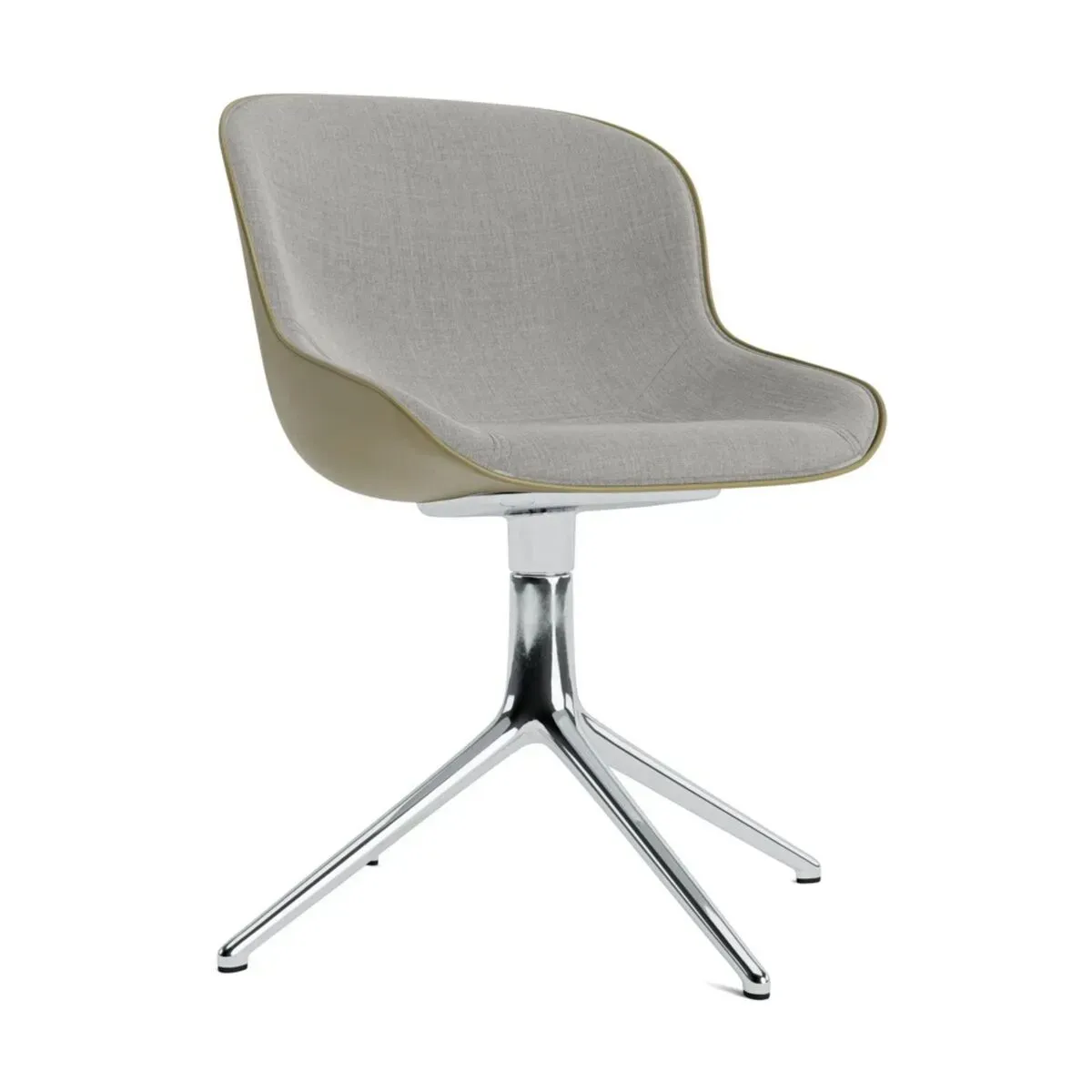 Chaise pivotante 4 pieds en aluminium et pp avec tissu olive Hyg - Normann Copenhagen