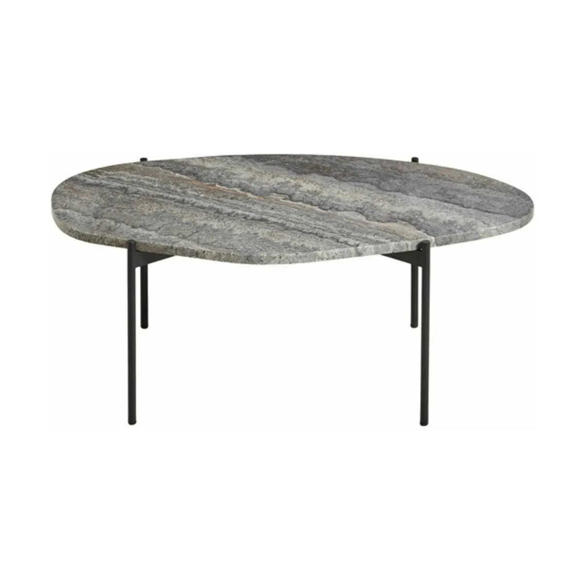 Table d'appoint travertin gris 95 x 54 cm La Terra - Woud