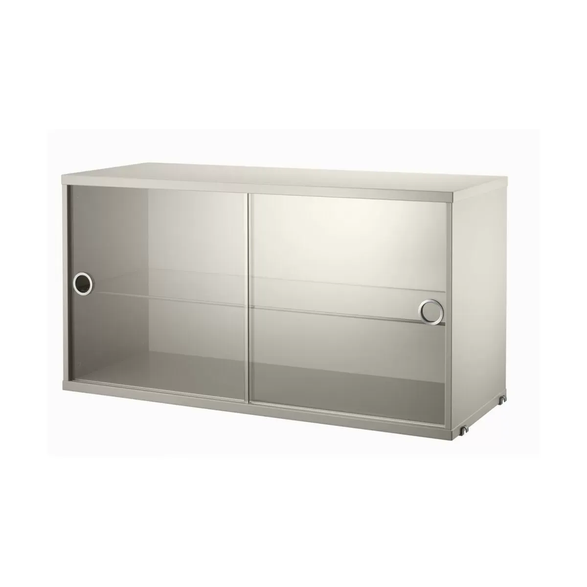 Caisson en MDF beige avec 2 portes vitrées - String furniture