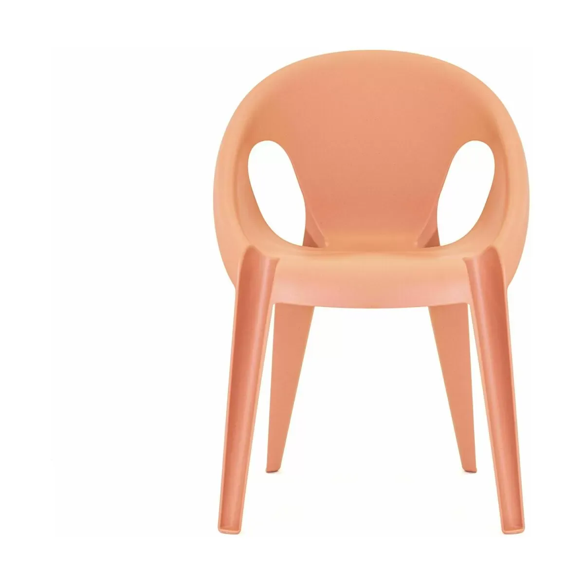 Chaise avec accoudoirs en polypropylène recyclé orange Bell - Magis